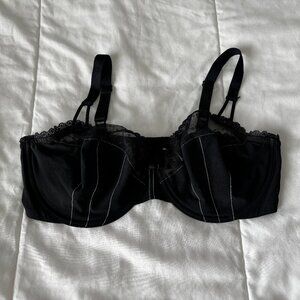 Felina Marielle lacy black unlined underwire bra - size 38DD